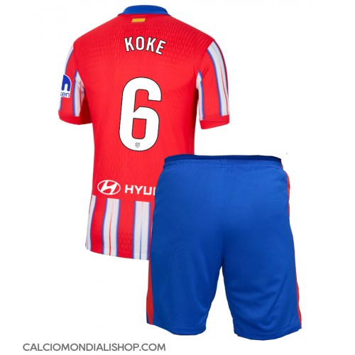 Maglie da calcio Atletico Madrid Koke #6 Prima Maglia Bambino 2024-25 Manica Corta (+ Pantaloni corti)